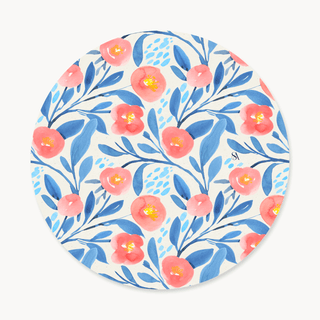 Poppy Flower Charger Plate Covers - Set of 4