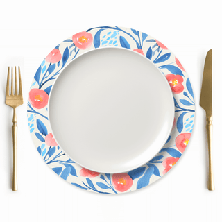 Poppy Flower Charger Plate Covers - Set of 4