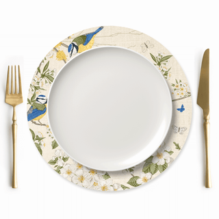 Blue Bird Charger Plate Covers - Set of 4