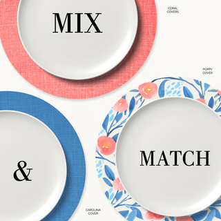 Poppy Flower Charger Plate Covers - Set of 4
