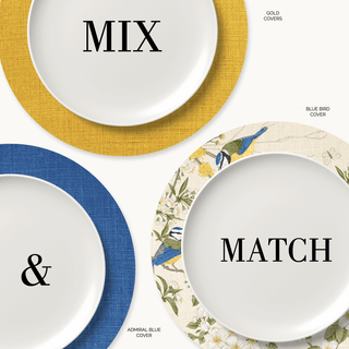 Blue Bird Charger Plate Covers - Set of 4