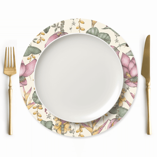 Cream Exotic Charger Plate Covers - Set of 4