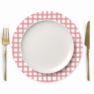 Rose Checkers Charger Plate Covers - Set of 4