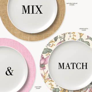 Cream Exotic Charger Plate Covers - Set of 4