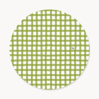Olive Checkers Charger Plate Covers - Set of 4