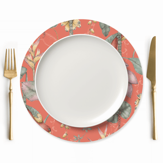 Salmon Exotic Charger Plate Covers - Set of 4