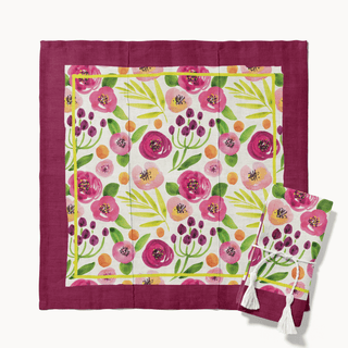 Purple Rose Napkins - Set of 4